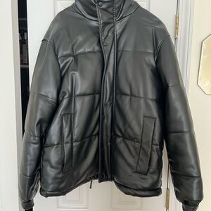 Men's Black faux leather Jacket